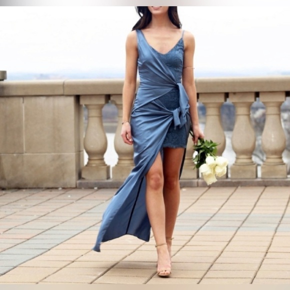 MARCIANO LOS ANGELES ZAPHARA MAXI DRESS BLUE SIZE MEDIUM - Picture 1 of 16